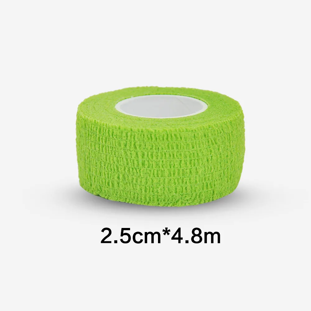 Waterproof Medical Therapy Self Adhesive Bandage Muscle Tape Finger Joints Wrap First Aid Kit Pet Elastic Grass green