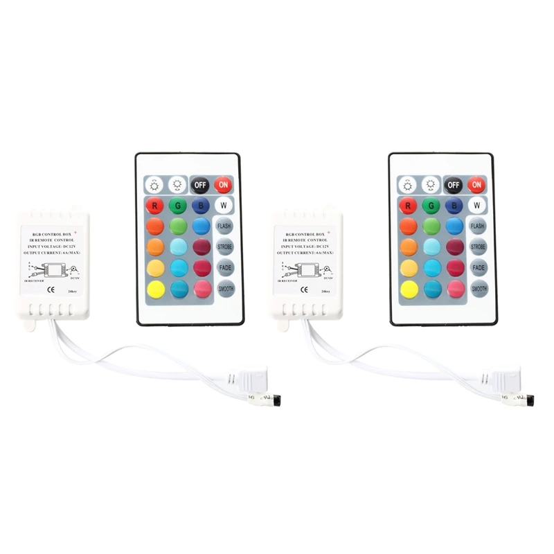 

2x пульт дистанционного управления IR Box с 24 клавишами для стандартной RGB ленты