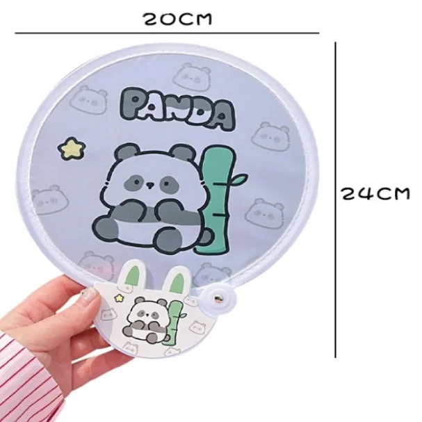 New Foldable Cute Cartoon Portable Collapsible Fan Creative Summer Small Fresh Cool Fan Hand Fan Round Pocket Fan 6