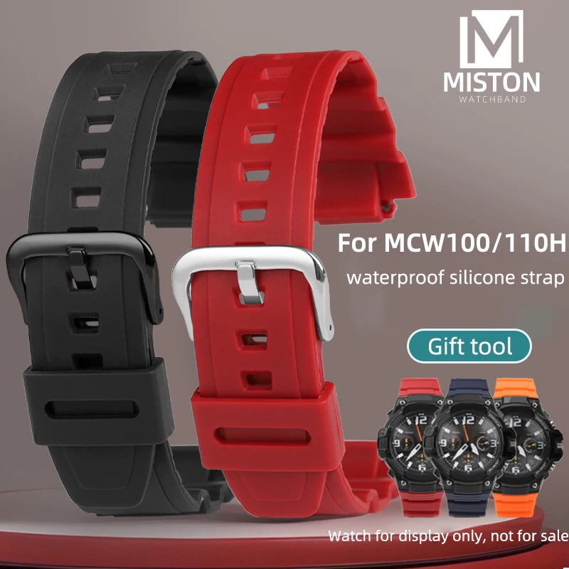 Bracelet En Résine De Rechange Casio Pour Montres W-S220-1A Et W-S220-9A - Noir - Neuf