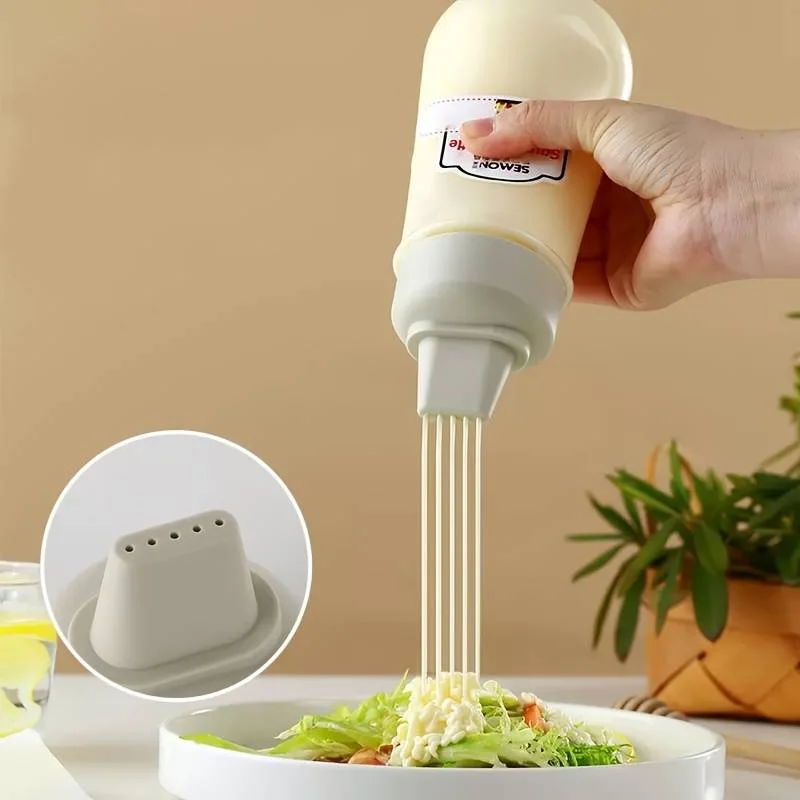 Squeeze Sauce Bottle 1/2/3pcs Leak Proof Refillable Condiment Container For Salad Ketchup Honey Jam Kitchen