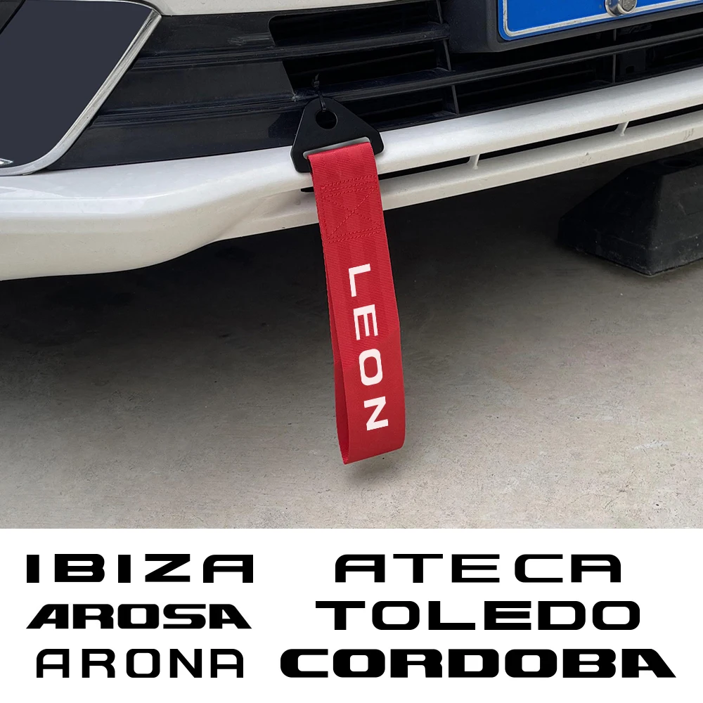 Car Tow Decoration car tow decoration car decoration strap car accessories strap For Seat Leon Ibiza Ateca Arona Cordoba Toledo Altea Alhambra Arosa Exeo Mii Tarraco Car Decorative Trailer Rope Car Accessories