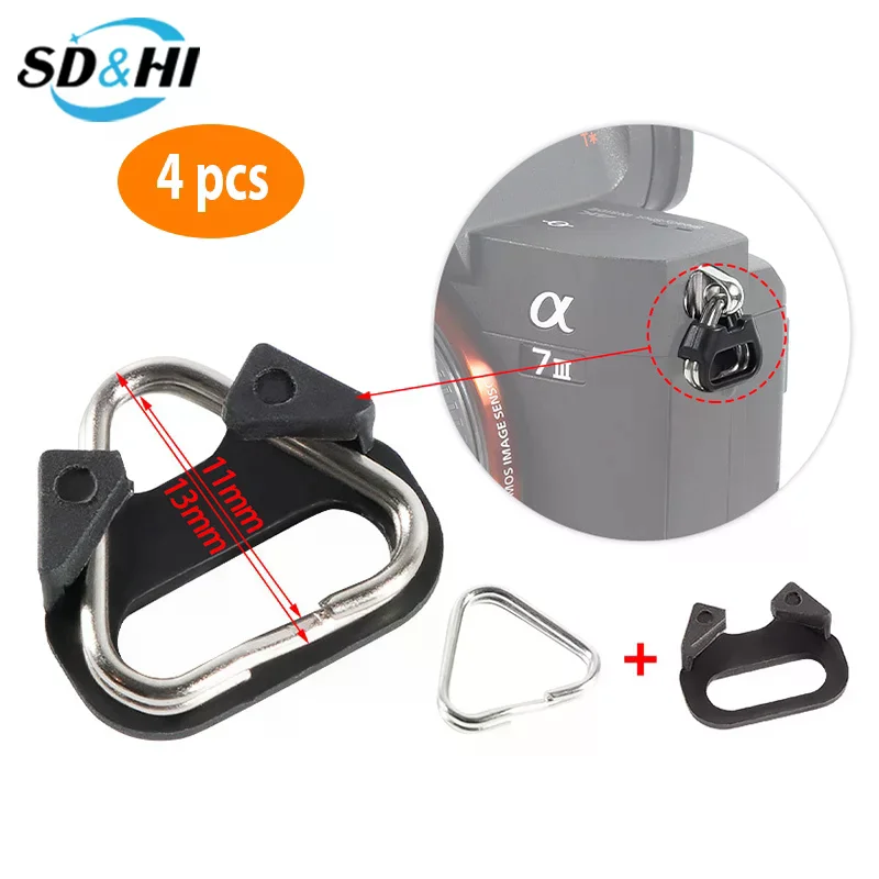 4PCS 벨트 후크 카메라 숄더 스트랩 삼각형 분할 링 교체 카메라 버클 액세서리 Fujifilm Pentax 용