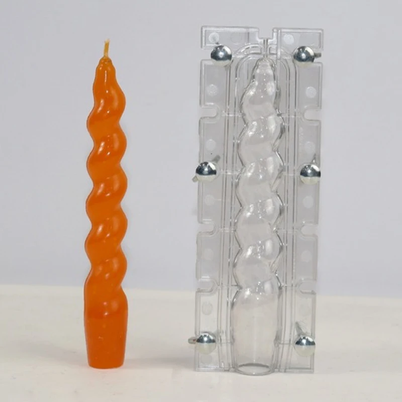 Description Picture 3 of itemDIY Spiral Rod Candle Mold Church Wedding Long Rod Candle Making Tool Easy to Demould Candle Mold Jar Acrylic Plastic Molds Kit