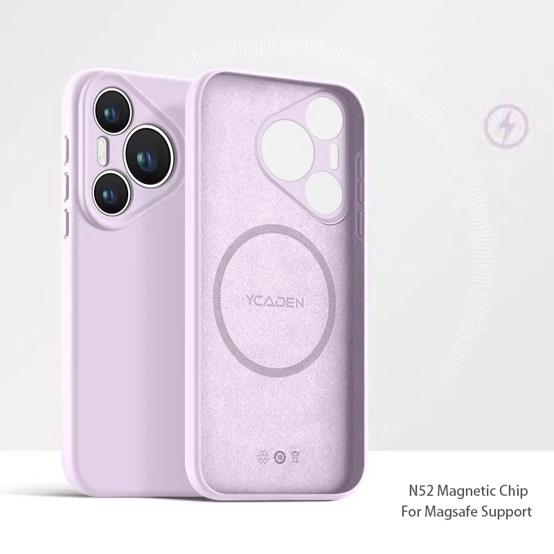 Wireless Charging Magnetic Liquid Silicone Soft Skin Phone Case