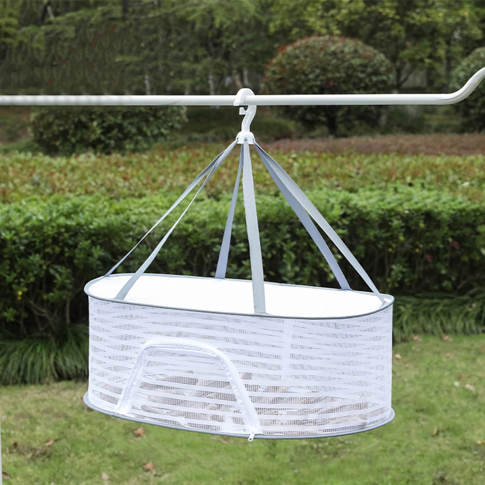 4 Layer Hanging Dry Net Folding Anti-Fly Windproof Hook for Flowers Buds Plants Organizer Drying for Fish/Vegetables/Fruit/Herbs 2