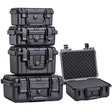 

ABS Plastic Sealed Waterproof Safety Equipment Instrument Pistol Gun Case Portable Tool Dry Box Impact Resistant Pre-cut Foam