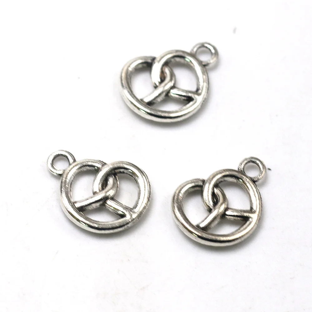 Set of 30 Pretzel Design Charms - Antique Bronze Finish