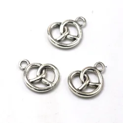 Set of 30 Pretzel Design Charms - Antique Bronze Finish (Ancient silver)