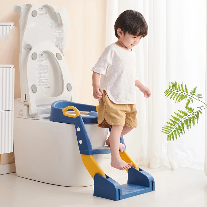 Children's Toilet Seat Male and Female Baby Auxiliary Ladder Foldable Toilet Seat Toilet Stool Toilet Stand Ladder 2