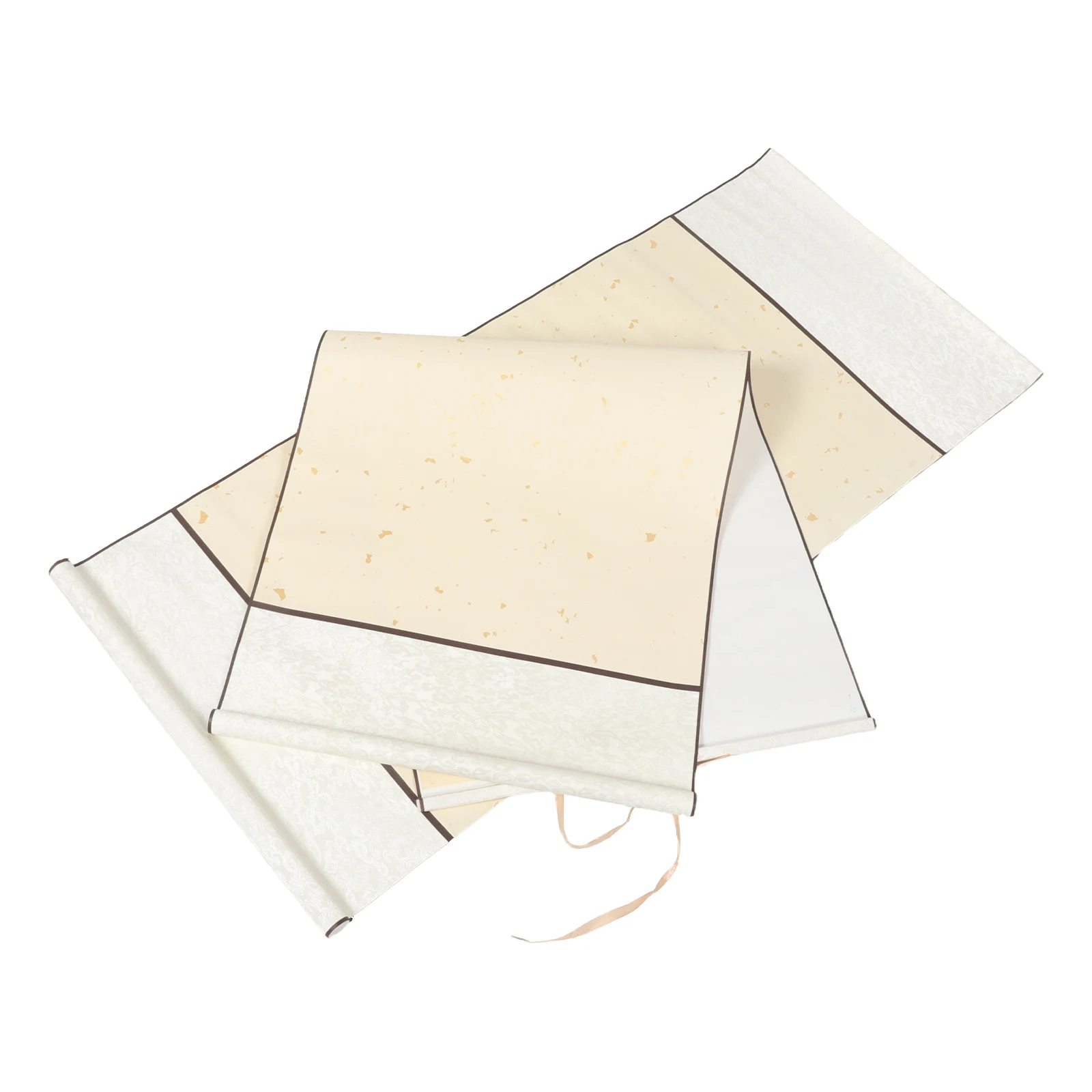 2 Rolls Chinese Calligraphy Scroll Blank Rice Paper Scrolls Painting Supply For Calligraphy Drawing Handmade Wood Calligraphy