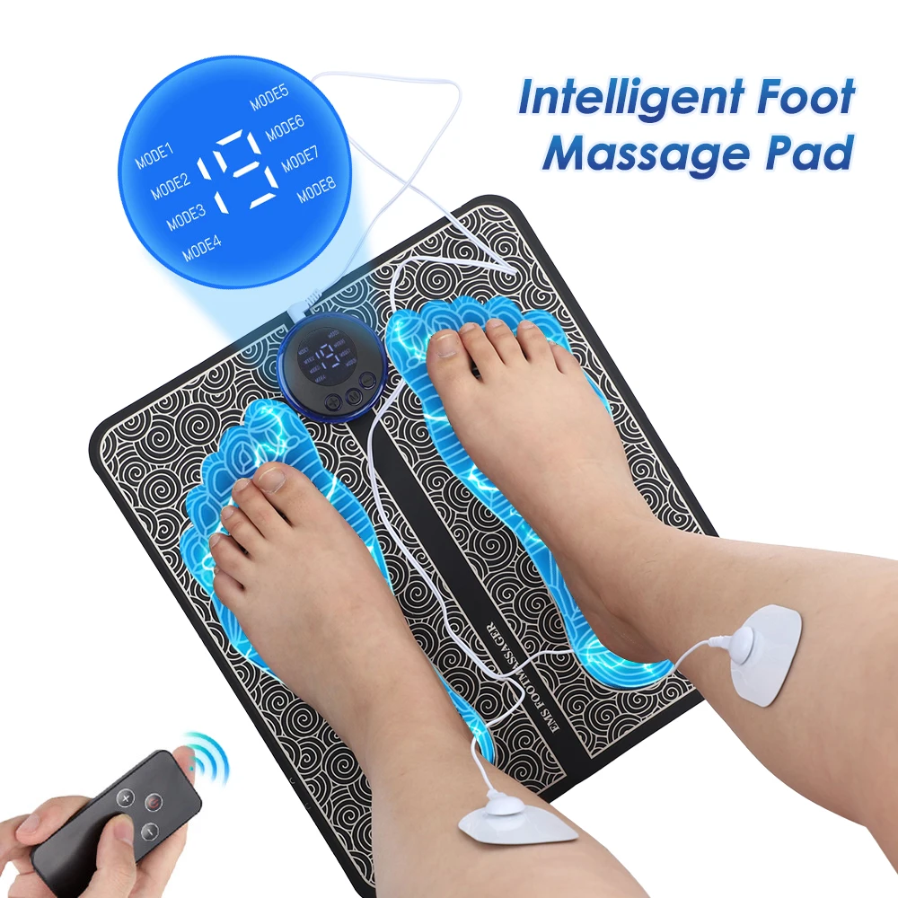 

Electric EMS Foot Massager Pad Relief Pain Relax Feet Acupoints Massage Matt Shock Muscle Stimulation Improve Blood Circulation