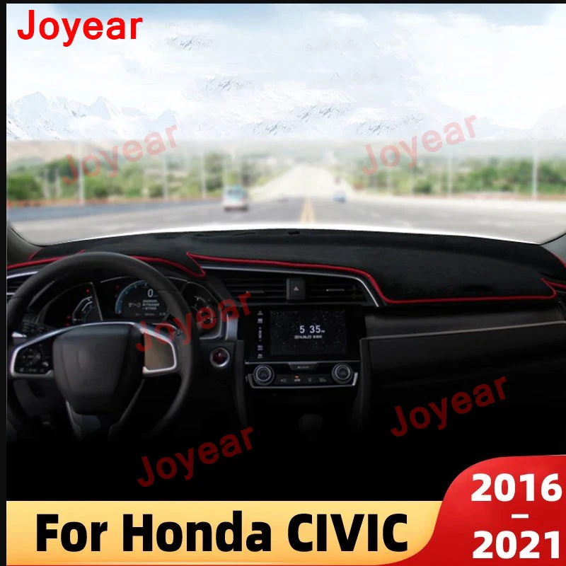 

For Honda Civic 10th Gen 2016-2021 Car Dashboard Cover Dash Mat Sun Shied Shade Pad Instrume Panel Carpets Accessories