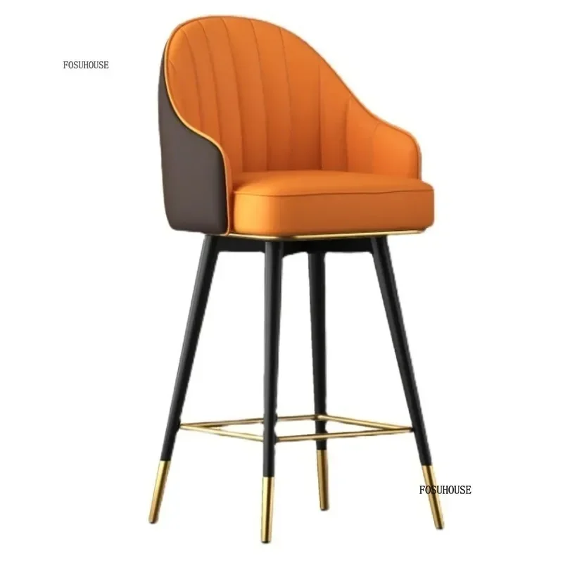 Minimalist Modern Living Room High Bar Chairs Home Furniture Restaurant Bar Stool Hotel Swivel Backrest Armchair