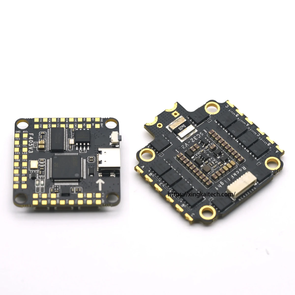 Dronehint F405 V3 contrôleur de vol 65A avec module pile 3-6S vu de dessus