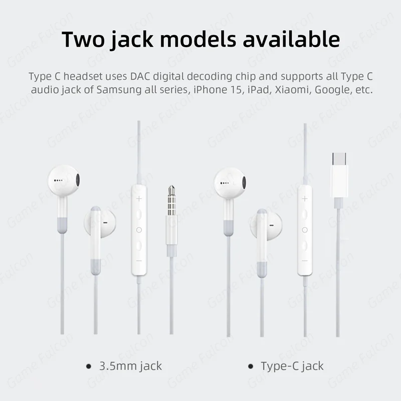 Wired Headphones For Samsung Galaxy S24 S23 S21 S22 S20 Plus Type USB C 3.5mm Jack Earphones A54 A34 A53 Note 20 10 Accessories 6