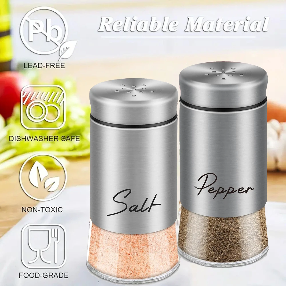 Seasoning box Salt and pepper shakers set reusable multipurpose salt spice jar glass bottom dustproof sealed condiments bottle for kitchen