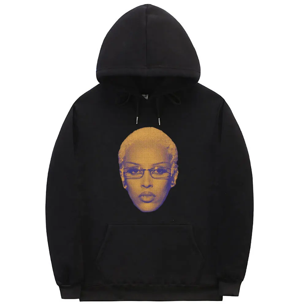 Vintage Doja Cat Halftone Face Graphic Hoodie Men Women Hip Hop Oversized Sweatshirt Male Fashion Vintage Streetwear Hoodies
