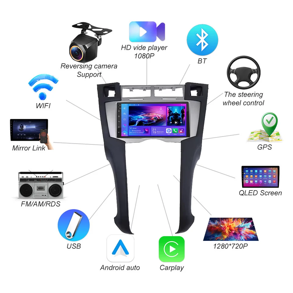 Hikity Autoradio Carplay 1 Din Android 9 Pouces Écran Tactile HD Hikity Autoradio Carplay 1 Din Android 9 Pouces Écran Tactile HD