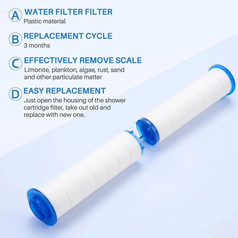 Replacement Shower Filter for Hard Water-High Output Shower Water Filter to Remove Chlorine and Fluoride 10Pcs shower water filter