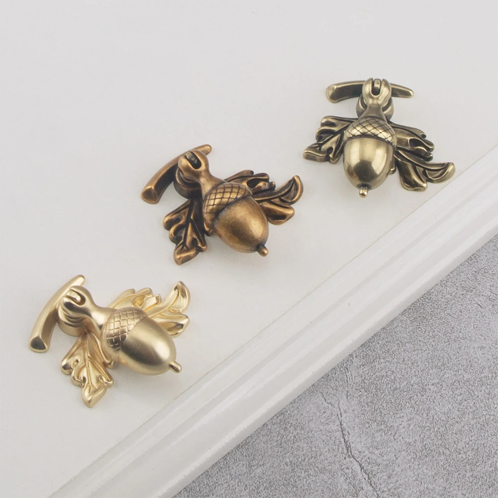 Drawer Knob Bronze Knob Acorn Handle Bronze Easy Installation Wide Application Zinc Alloy Bedside Cabinet Drawer