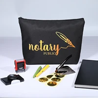 Notary Bag Large Notary Public Supply Bag with Zipper Notary Tools Accessories Pouch for Record Book Handbook Seal Stamp Documen 1