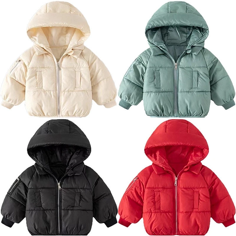 XUANMU Vinter Barnjacka Utomhus Casual Tjock Huva Pojkar Flickor Bomull Vadderade Kläder Mode Vindtät Varm Jacka Barnkläder XB134_voghion.com