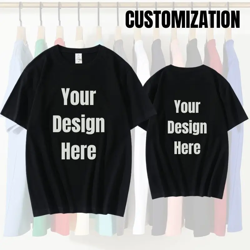 

Custom Logo Image 100% Cotton T-shirts For Men Hot Style Short Sleeve Tees Free Printing Tops Teenager Company Customization