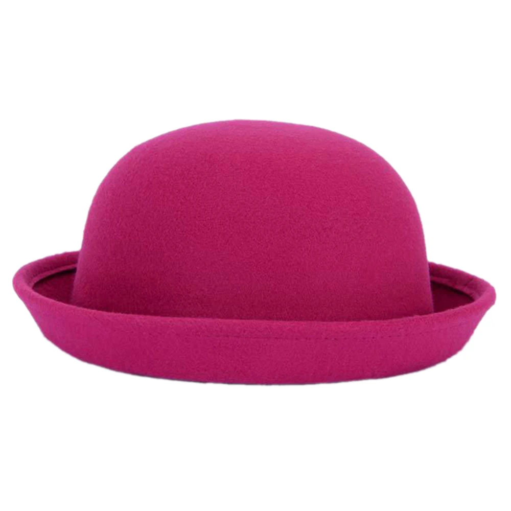 Mistdawn Fashion Kids Children Vintage Style Girl's Wool Cute Bowler Cap Derby Hat Party Street Costume Show Hats Size 52-54cm