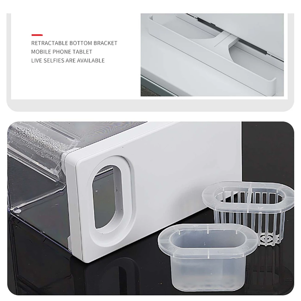 Title 7, Desktop Mini Fish Tank with Filter and LED Ligh...