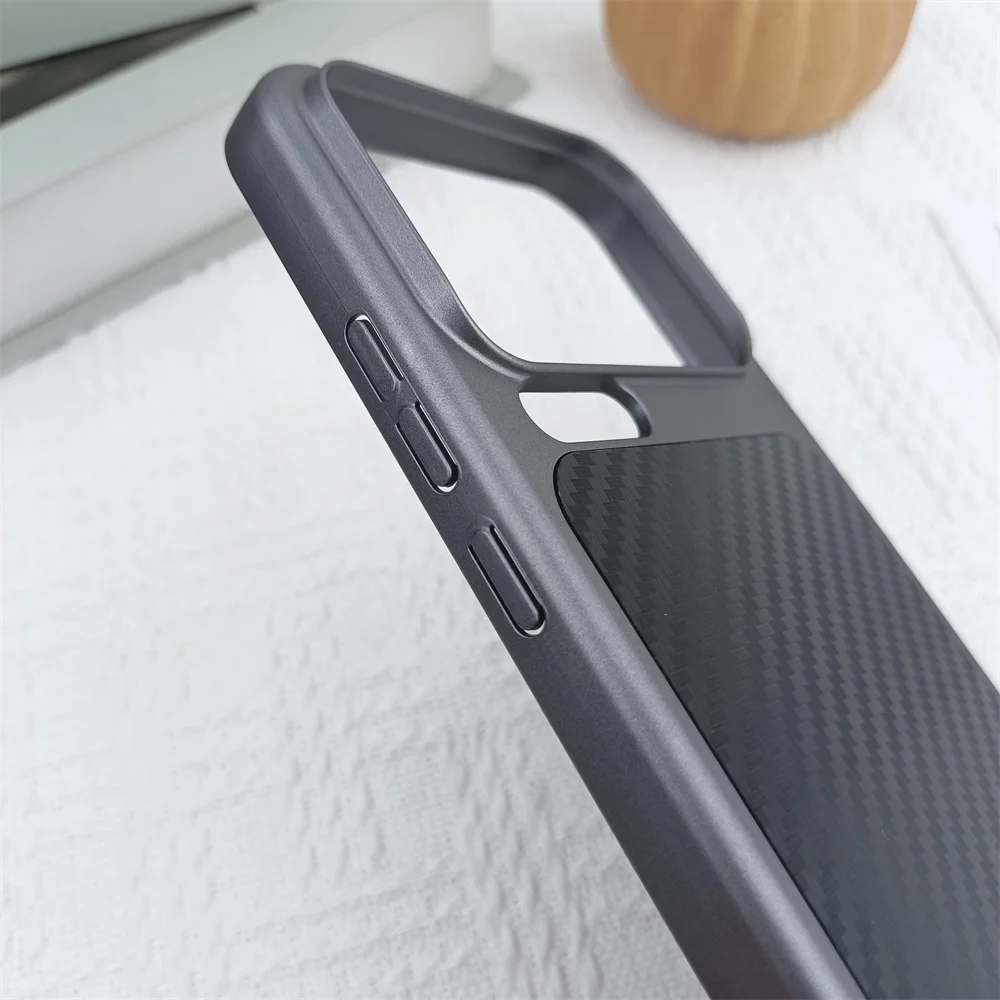 Luxury Carbon Fiber MagSafe-Compatible Phone Case with Hard PC Protective Bumper