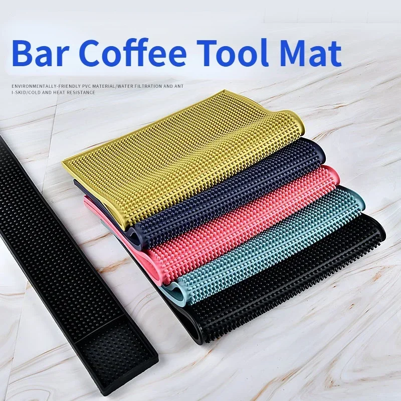 Wine Bar Mat Coffee Maker Countertop Spill Mats Bar Service Mat Dish Glass Drying for Barista Cocktail Bartender Black bar mats