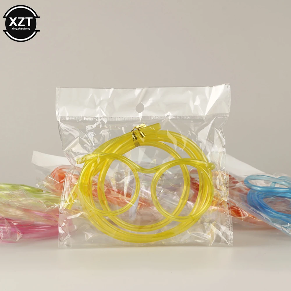 Funny Soft Straw DIY Glasses Plastic Drinking Straws Unique Flexible Drinking Art Tube Kids Birthday Party Supplies Accessories