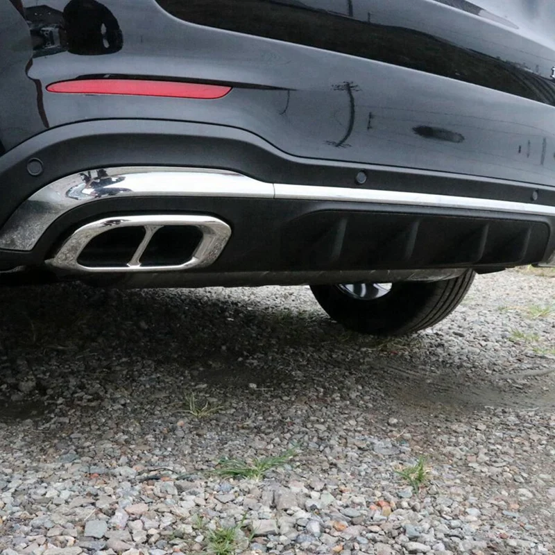 스테인레스 스틸 테일 스로트 배기 파이프 머플러 팁 커버 트림, 메르세데스 벤츠 GLC GLE GLS 2020, 2 개