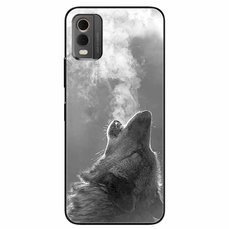 Cartoon Silicone Protective Soft Bumpers with Cool Wolf Design Phone Case