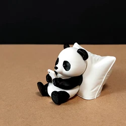 Elegant Panda Figurine: Artistic Desk and Car Decor Accent (Black)