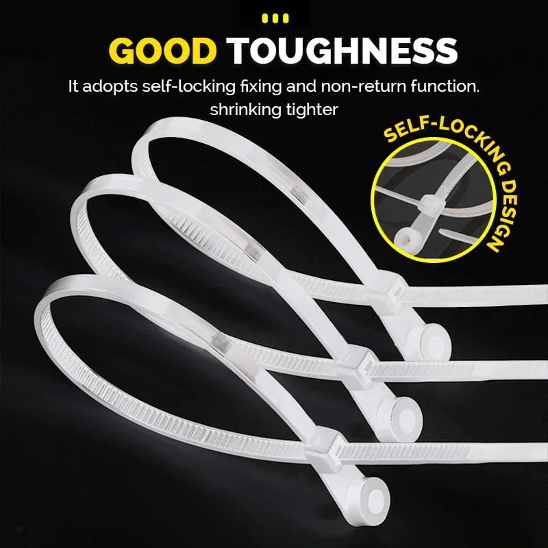Screw Hole Cable Ties 100Pcs Fixed Cable Tie Nylon Zip Ties with Screw Hole Mount Self Locking Loop Wrap Bundle Tie Straps
