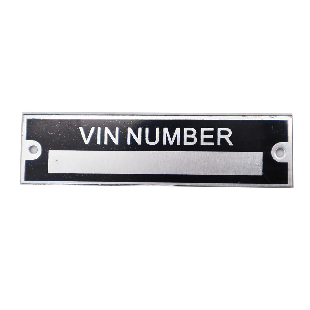 Engraved VIN PLATE Vehicle Identification Number Aluminum id Tag with  custom engraving of your serial number included