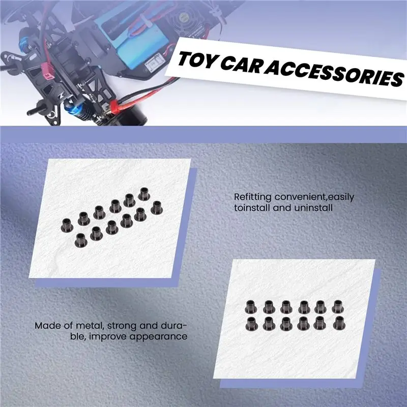 TA-12Pcs 02101 스티어링 피벗 부싱 C-허브 부싱 HSP 예비 부품 1/10 R/C 모델 자동차용 니트로 RC 자동차 부품