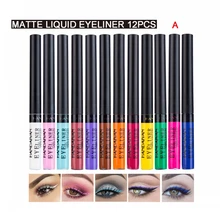 

Colored Eyeliner Kit 12 Color/Pack Matte Waterproof Liquid Colorful Eye Liner Pencil Set Makeup Cosmetics Long-lasting