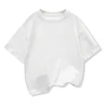 Kids Dropped Shoulder Short-sleeved T-shirt Summer New Pure Cotton Round Neck Loose Bottoming Shirt Student Sportswear 2-10Y 5