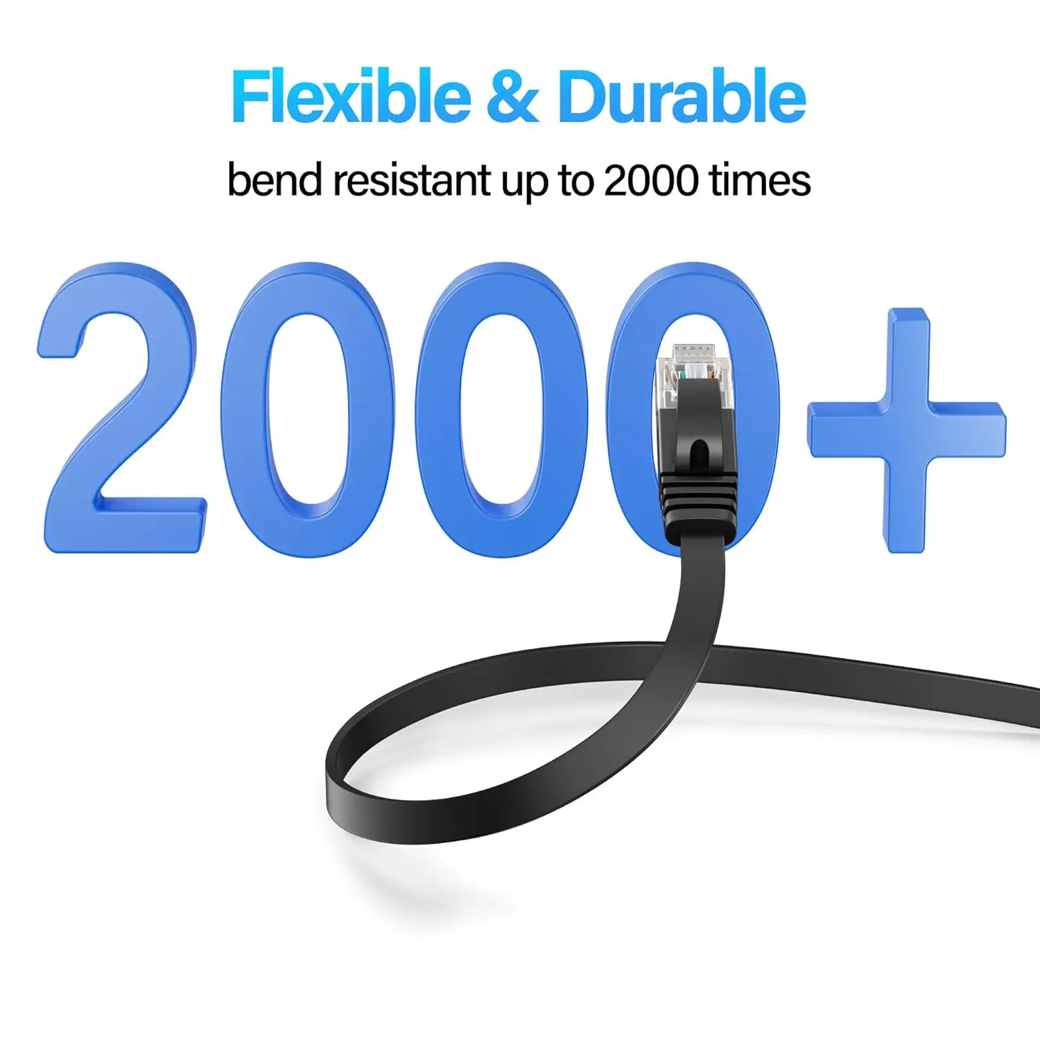 UNTES 10-Pack 10Gbps Cat6 كابل إيثرنت مسطح، يدعم ش...