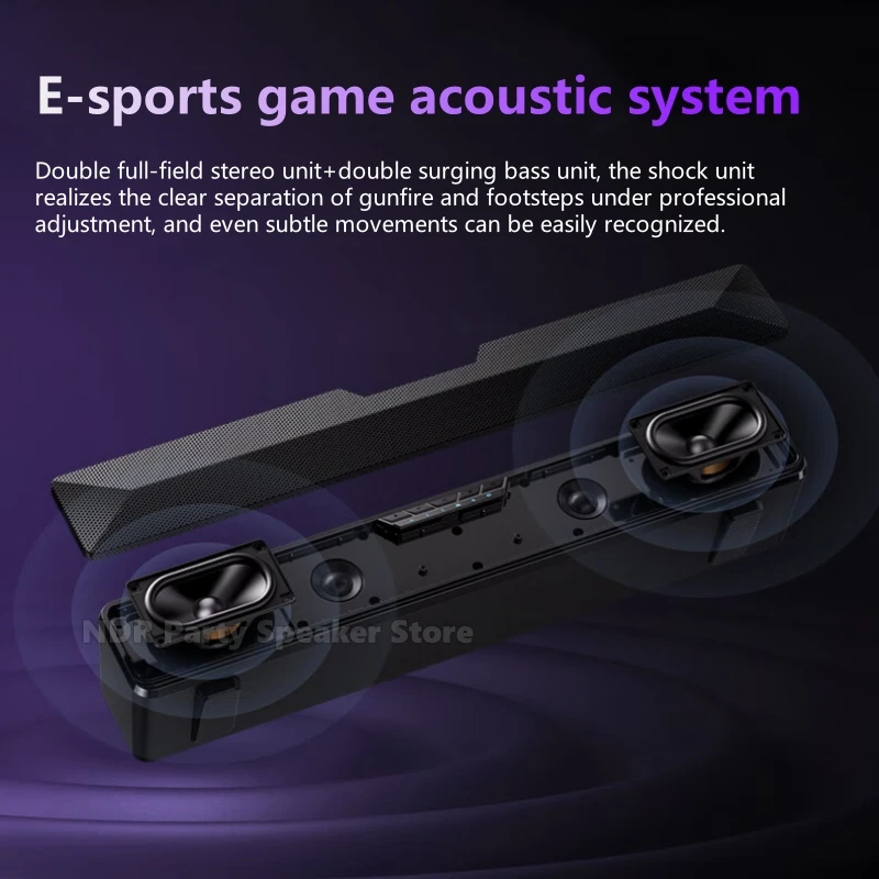 G20 컴퓨터 오디오 스피커 Bluetooth 5.4 Esports 게임 7.1 사운드 서브우퍼 USB 유선 데스크탑 스트립(HD 마이크 포함) RGB 조명