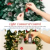 6/6.5/7.5 Ft Artificial TreePre-Decorated Pencil Christmas Tree Pre-Lit Holiday Tree PVC Flocked Frosted Tips Warm White Lights 5