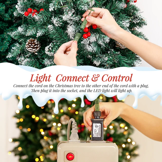 6/6.5/7.5 Ft Artificial TreePre-Decorated Pencil Christmas Tree Pre-Lit Holiday Tree PVC Flocked Frosted Tips Warm White Lights 5