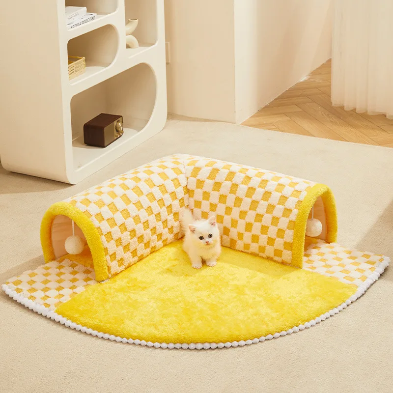 

Tunnel Cat Nest Winter Warm Can Be Disassembled and Washed Cat Bed Cat Escape House Enclosed Cat House Autumn and Winter Cat Mat