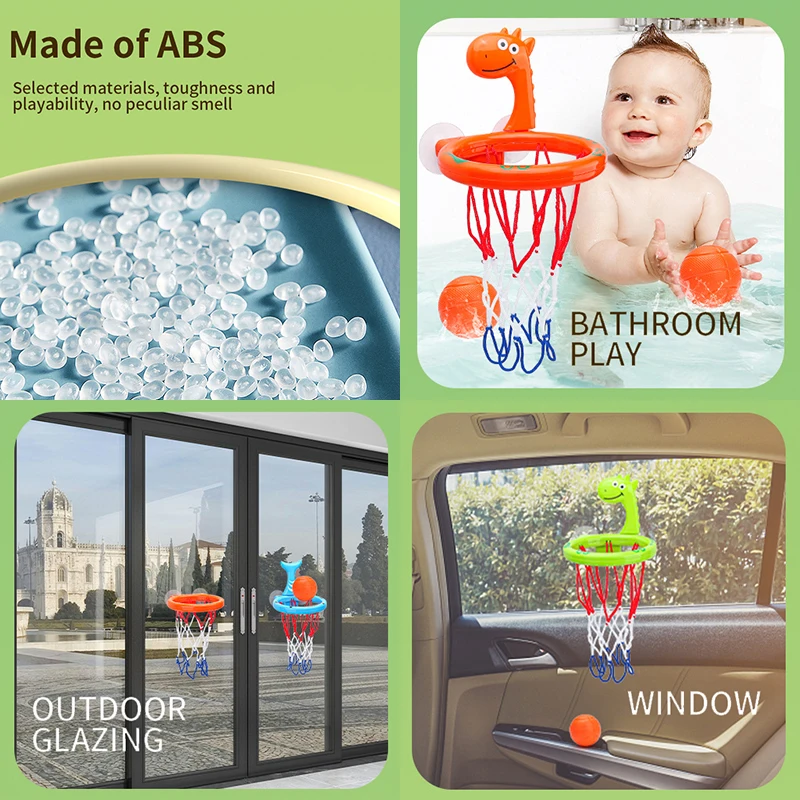 Plastic Baby Basketball Bath Toy with Suction Cup for Kids