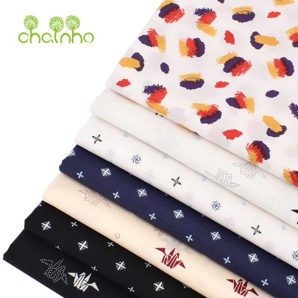 Chainho,Printed Plain Weave Poplin Cotton Fabric,DIY Sewing Quilting Material,Patchwork Cloth,Cartoon Series,3 Sizes,15PC81