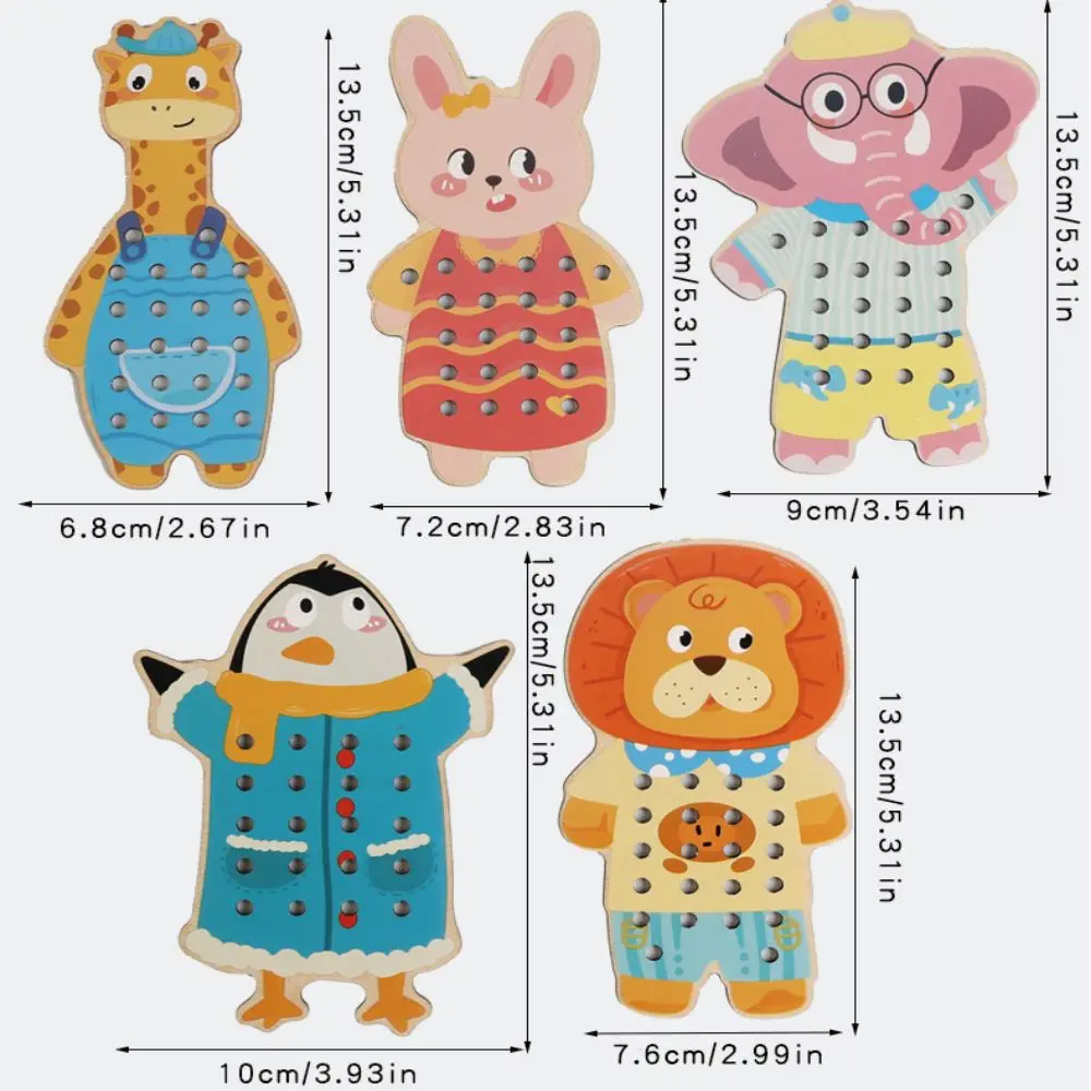 Educational Fruit Threading Toys Hand-eye Coordination Fine Motor Skill Wooden Lacing Toy Early Learning Wear Rope