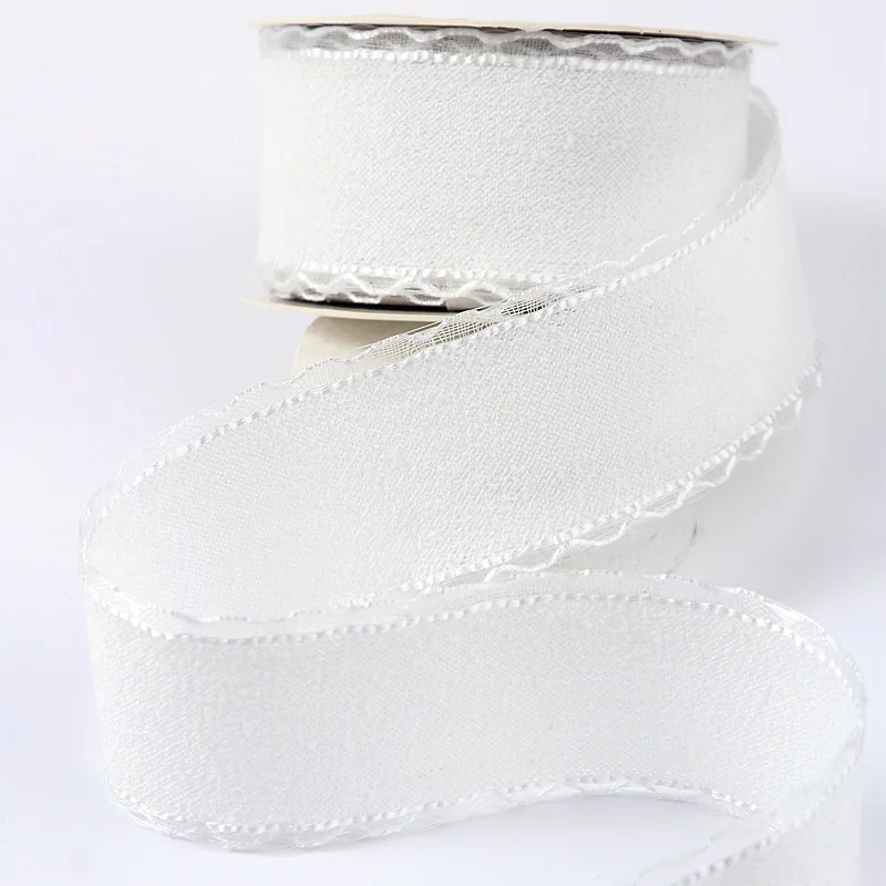 Transparent Edge Lace Ribbon for DIY Bows and Crafts – 25mm Single Color